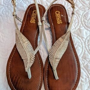 Carlos by Carlos Santana Gold sandals, Size 8
